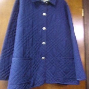 Alfred Dunner Navy Quilted Jacket Size 16 NWOT